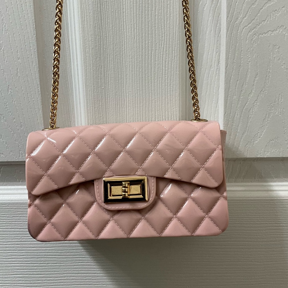 Pink Quilted Chain Shoulder Bag